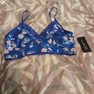 NWT Floral Blue Lace Bralette